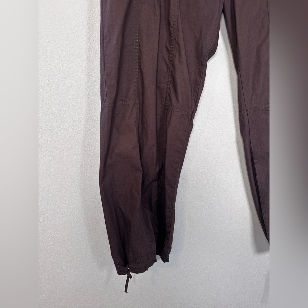 NWT Vntg Bernardo women’s cropped ruched chocolate brown sparkles capri petite L - Picture 3 of 7